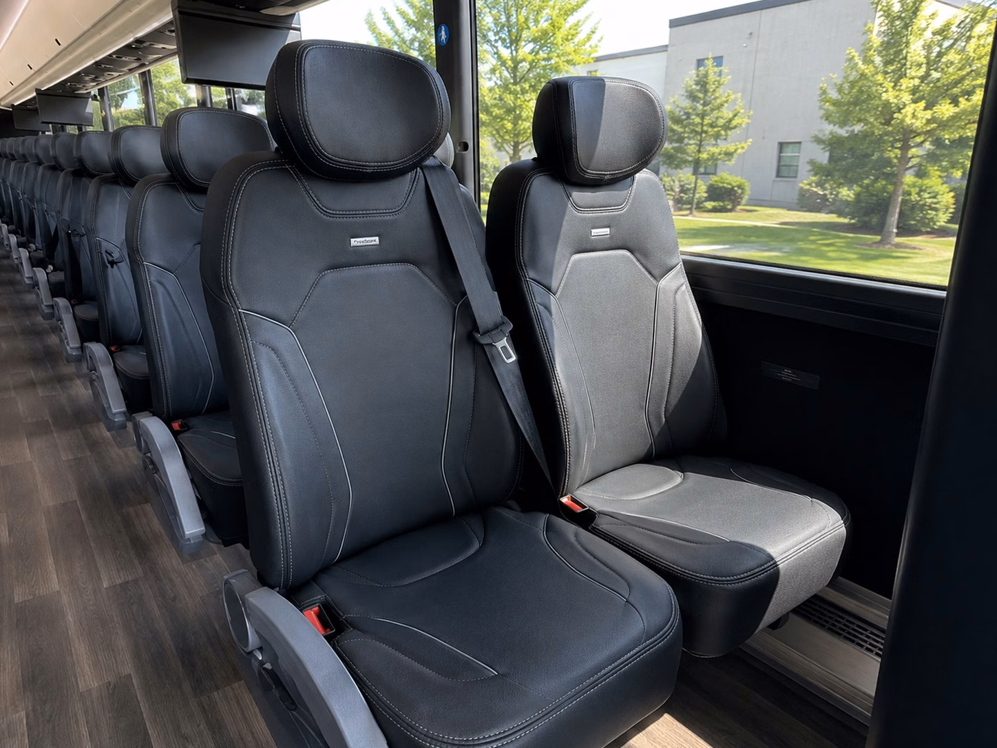 56 passenger charter bus inside